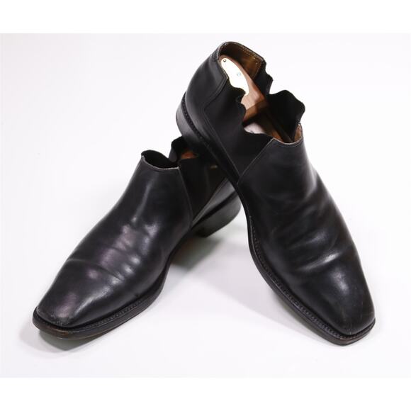 Salvatore Ferragamo Mens Black Ankle Chelsea Boots Leather 10 D - Picture 8 of 12